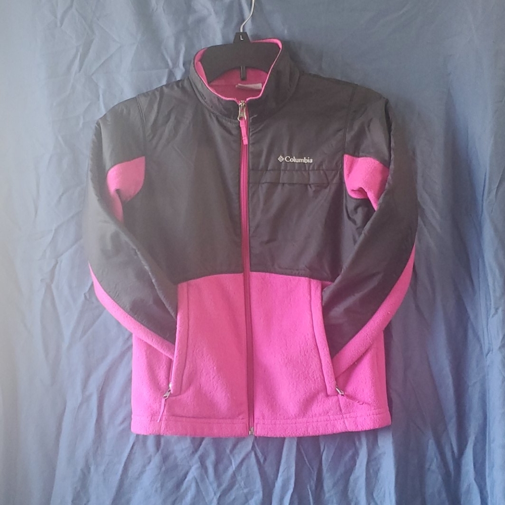 Girls Columbia black and pink lightweight jacket